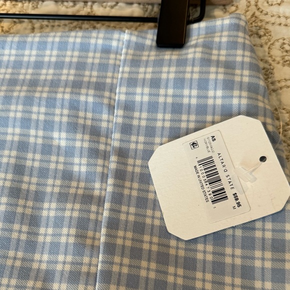 ALTAR’D STATE Ivory Blue Kit Plaid Mini Skirt w/ 5” Side Slit NWT - Picture 8 of 11